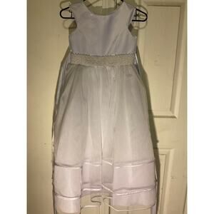 Joy Kids USA Girls Formal White Dress Wedding First Communion Size  8
